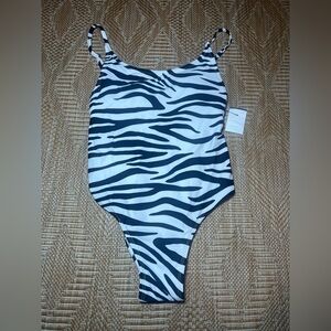 Xhilarition Women's Zebra Print One Piece Bathing Suit,Swimwear,Size Small,NWT